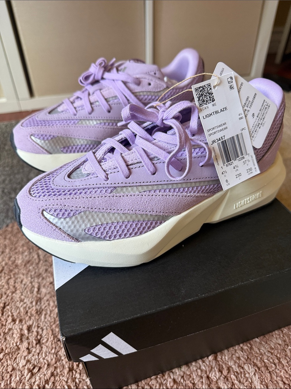 adidas Lightblaze Lavender/Purple Running Sneakers
